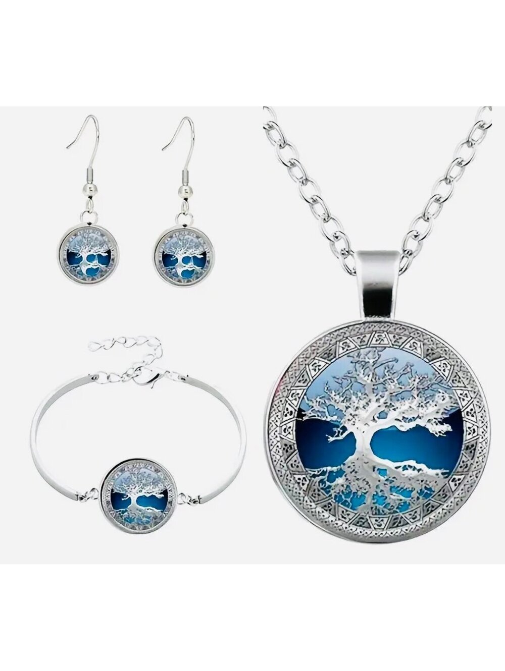 New - 4pc Stylish Tree Of Life Jewelry Set
